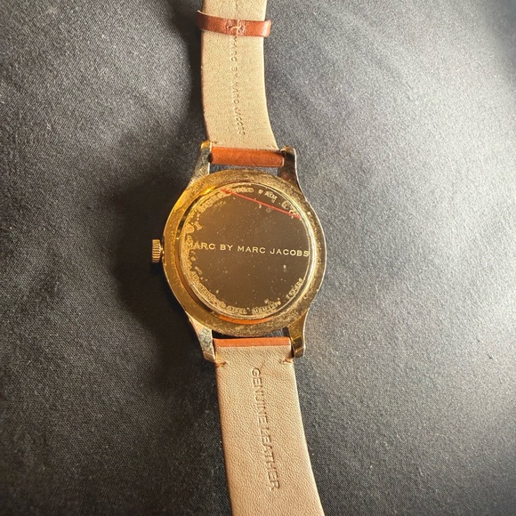 Marc Jacobs Gold Tone Round Watch with Orange Strap - Picture 3 of 3